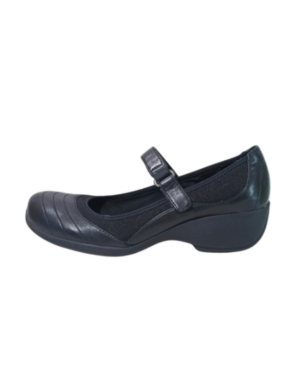 Naturalizer Wedges Womens 10 W Black   Leather Mary Jane Casual Office Shoes